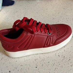 Jimmy Choo Crimson Sneakers with Ivory Sole